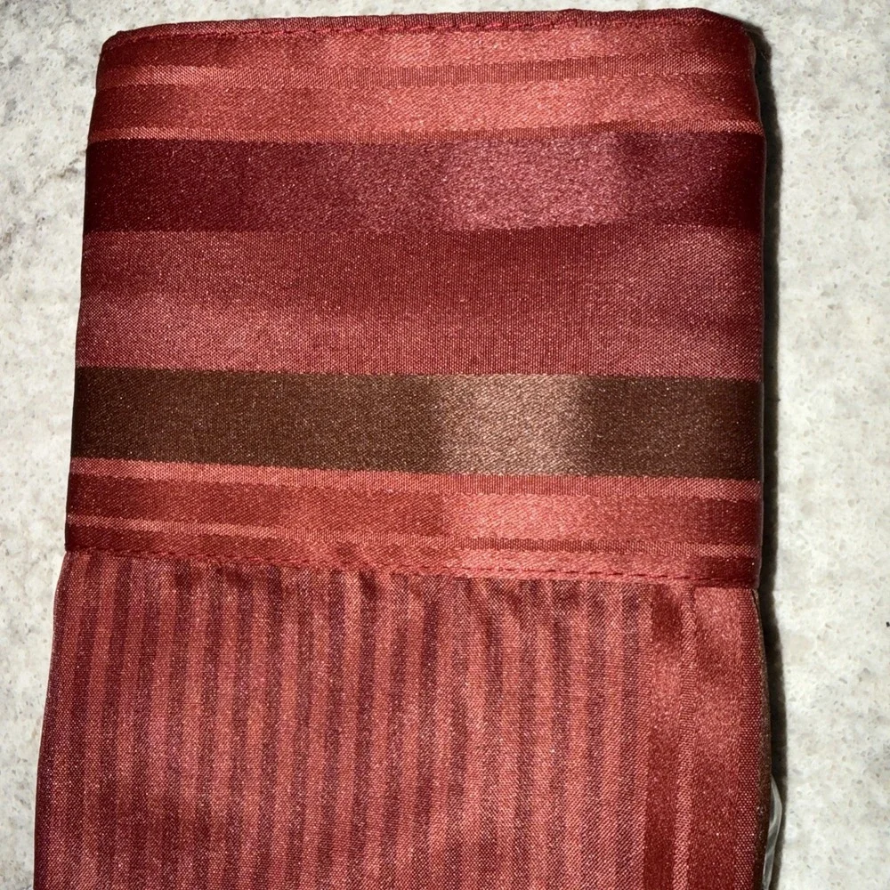 NorthCrest Home Trevor Stripe Burgundy Valance 60X18 NOS